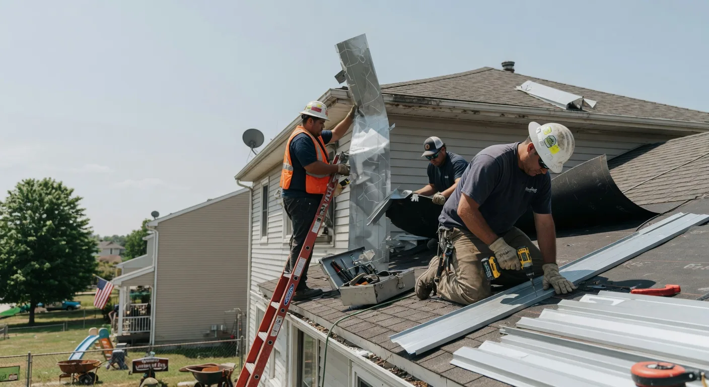 Storm Damage Metal Roof Repair in Unionville, PA